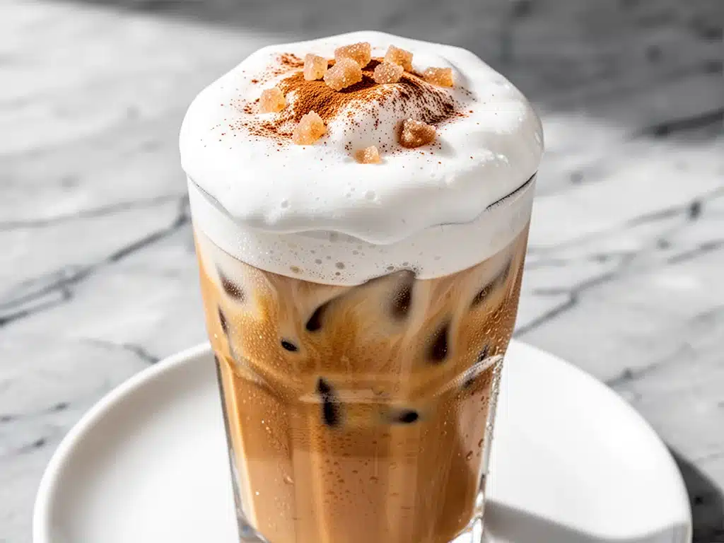 fall brown sugar cinnamon iced latte - featured image