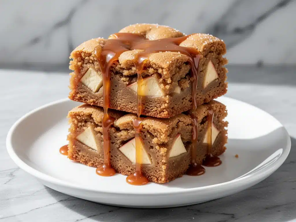 fall butterscotch apple blondies - featured image