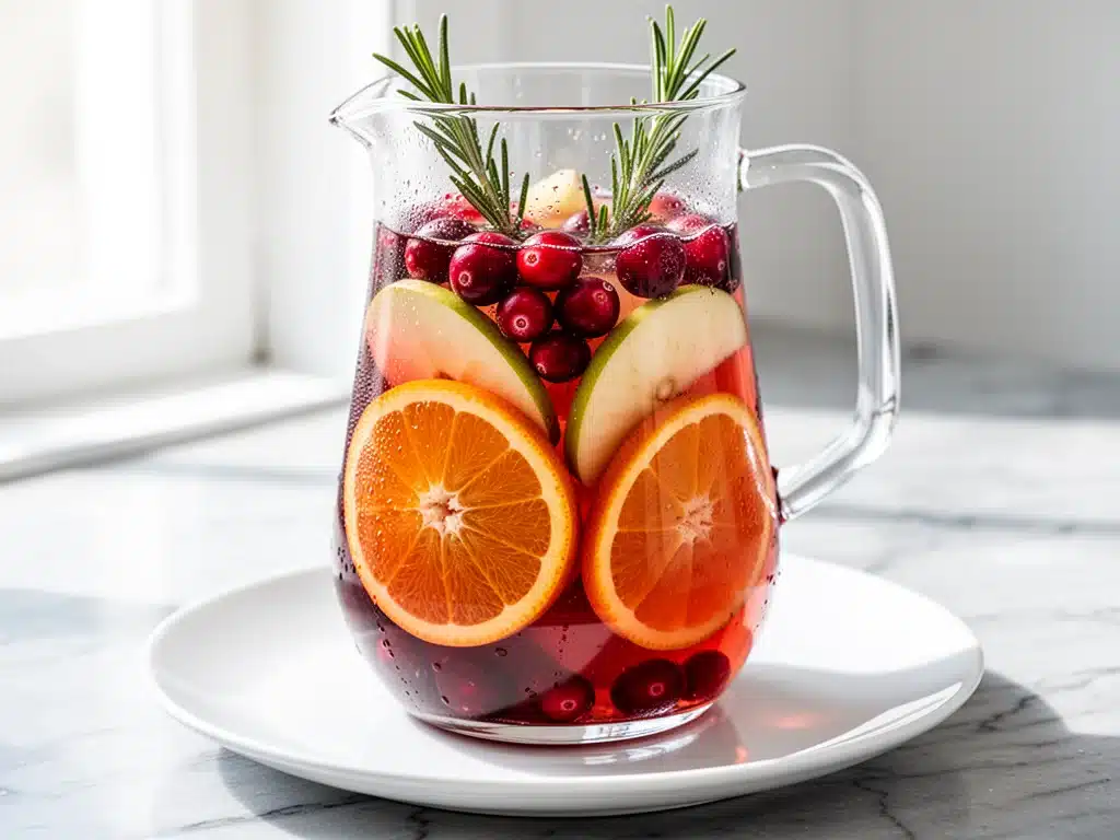 fall cranberry apple cider sangria - featured image