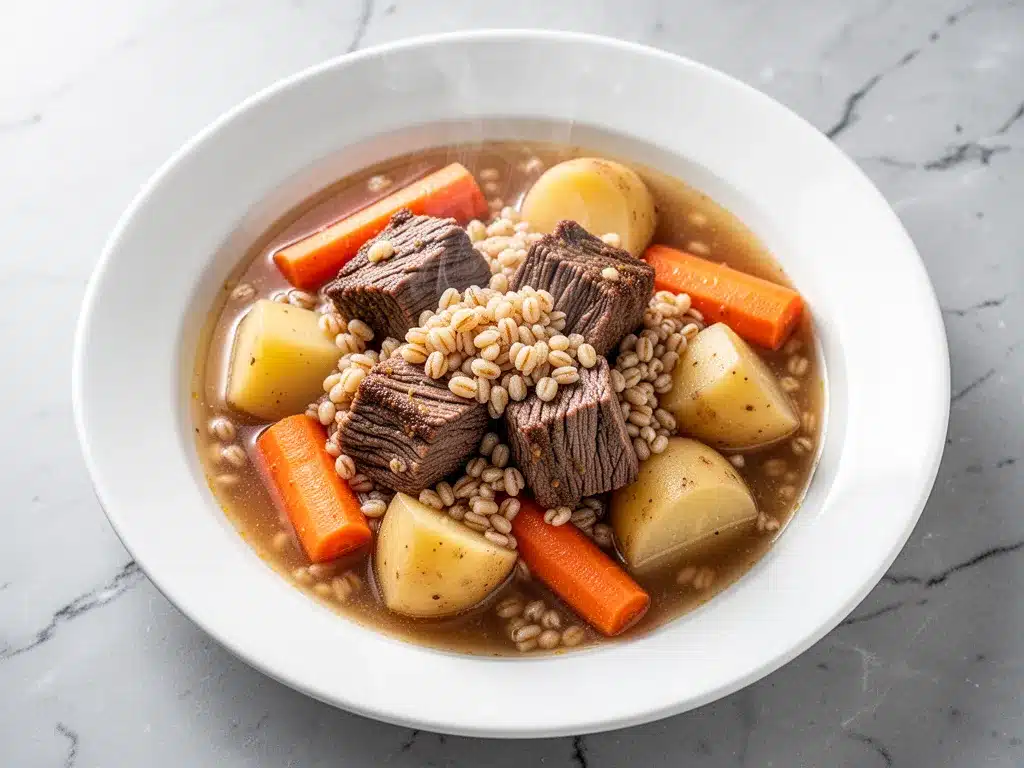 Fall Crockpot Beef and Barley Stew for Cozy Weeknights 4 fall crockpot beef and barley stew preparation steps