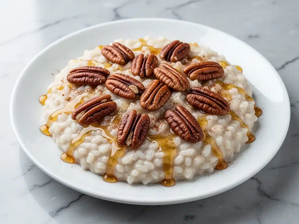 fall maple cinnamon rice pudding - featured image