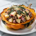 fall sausage and apple stuffed acorn squash - featured image