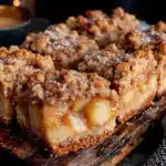 fall spiced pear and ginger crumble bars - featured image