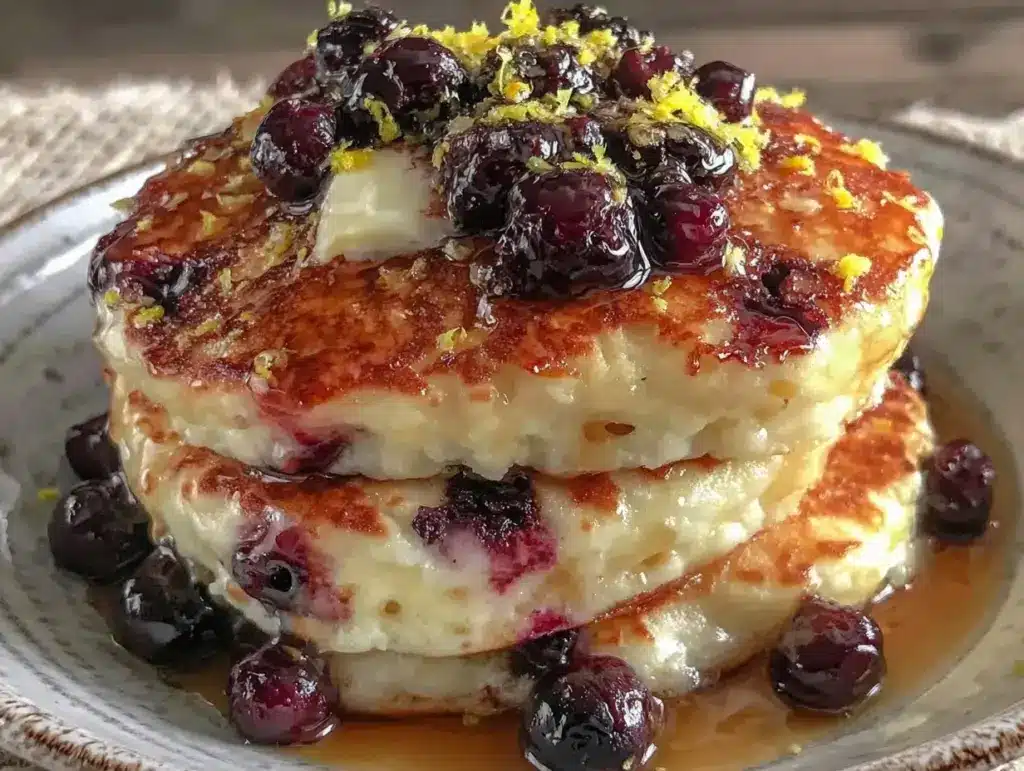 fluffy buttermilk blueberry pancakes - featured image