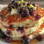 fluffy buttermilk blueberry pancakes - featured image