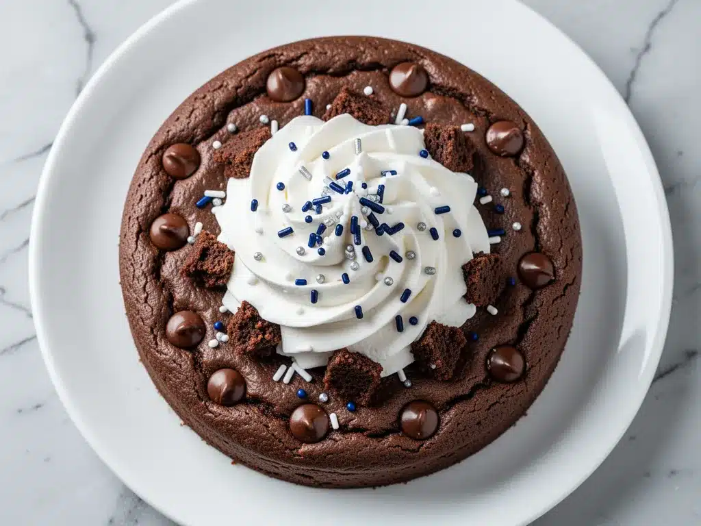 Football Party Chocolate Fudge Cookie Cake with Whipped Frosting 4 Football Party Chocolate Fudge Cookie Cake preparation steps