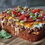 football tailgate layered taco dip - featured image