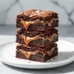 fudgy sea salt caramel brownies - featured image