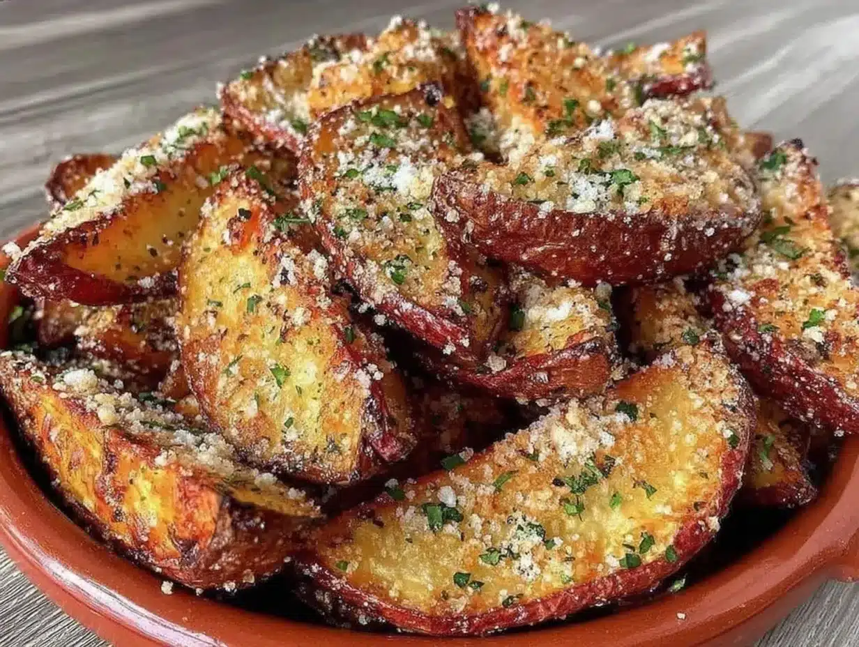 Garlic Parmesan Roasted Sweet Potato Wedges: 5-Ingredient Beginner Recipe 4 garlic parmesan roasted sweet potato wedges preparation steps
