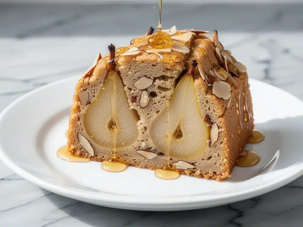 gluten-free fall pear almond cake - featured image