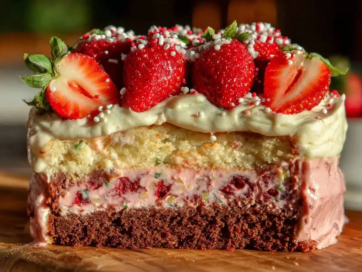 Neapolitan Layer Cake: Best Outdoor Grill Birthday Dessert 4 grilled neapolitan layer cake preparation steps
