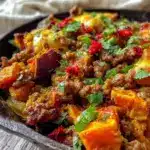 ground turkey sweet potato skillet - featured image