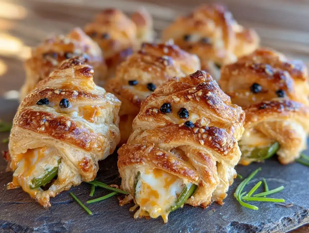 Halloween Mummy Jalapeno Popper Bites: 10 Min Fuel 4 Halloween Mummy Jalapeno Popper Bites preparation steps