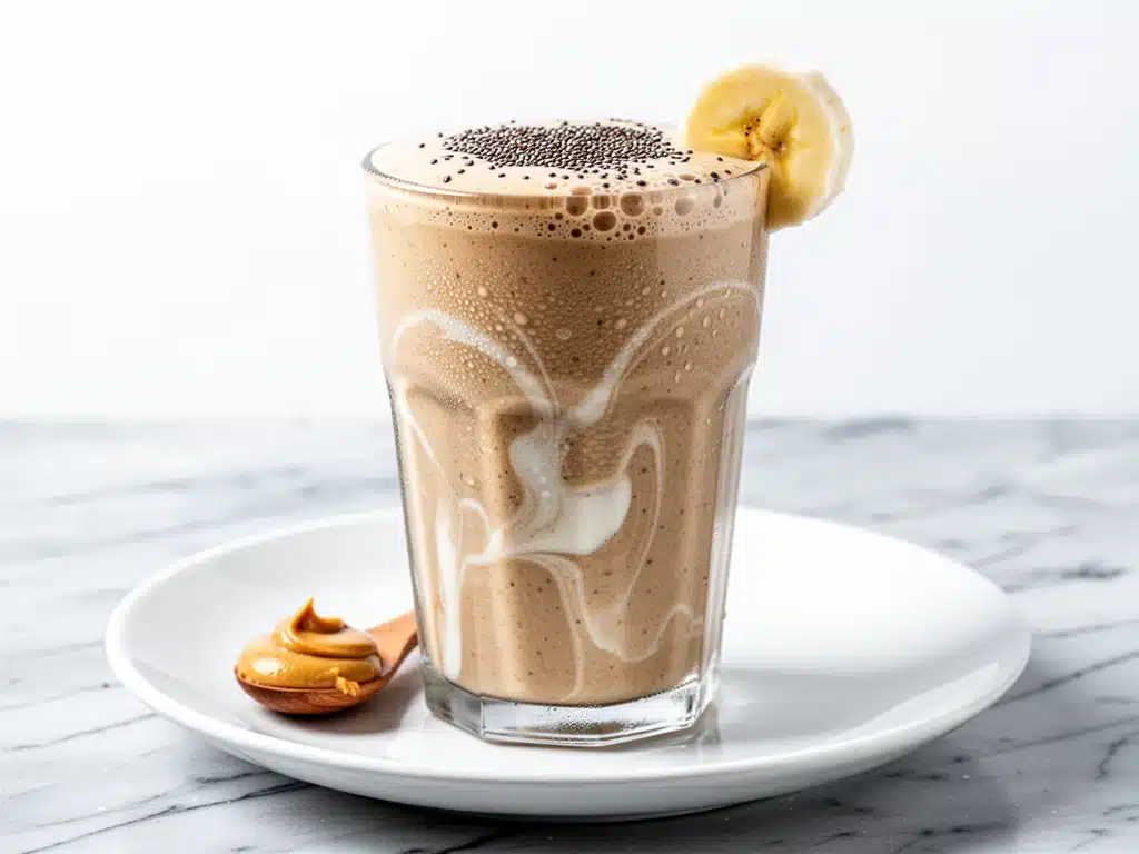 high-protein peanut butter banana oat smoothie - featured image