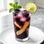 homemade blackberry ginger mocktail - featured image