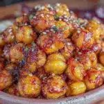 honey sriracha roasted chickpeas - featured image
