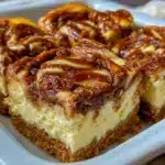 keto cinnamon roll cheesecake bars - featured image