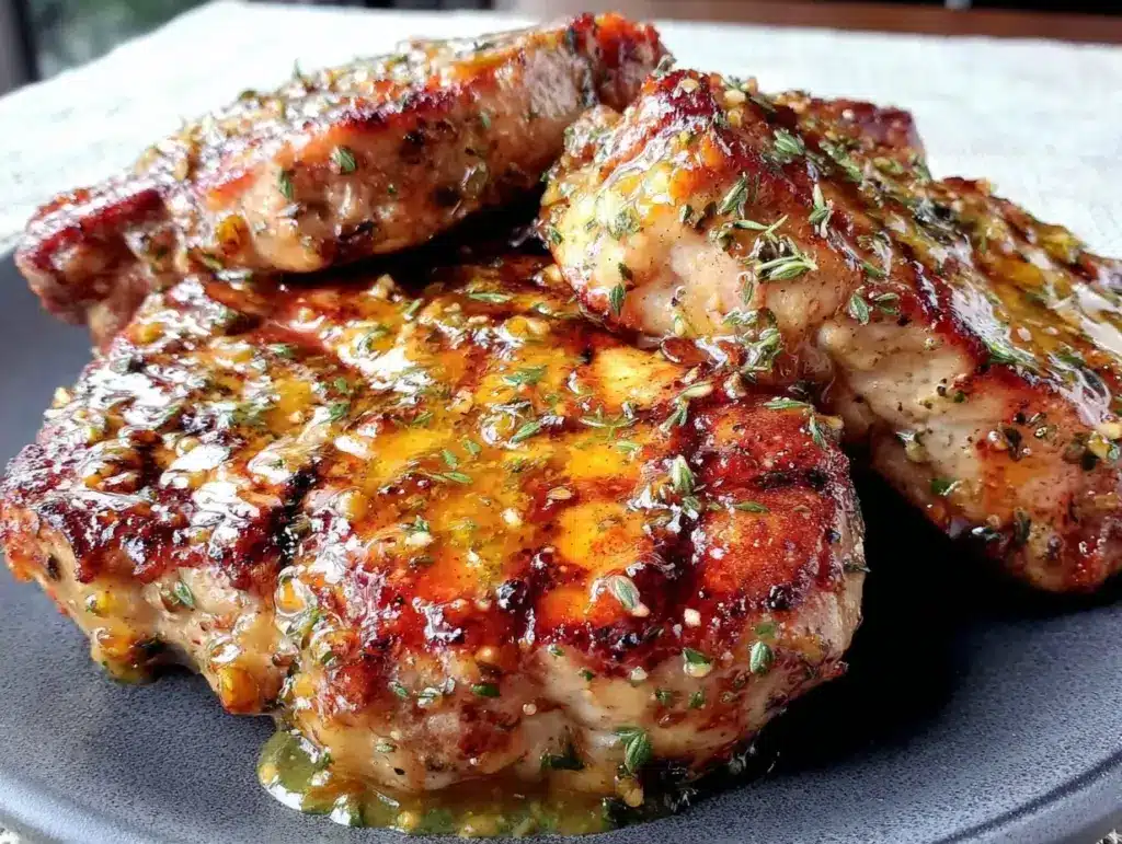 keto garlic butter pork chops - featured image