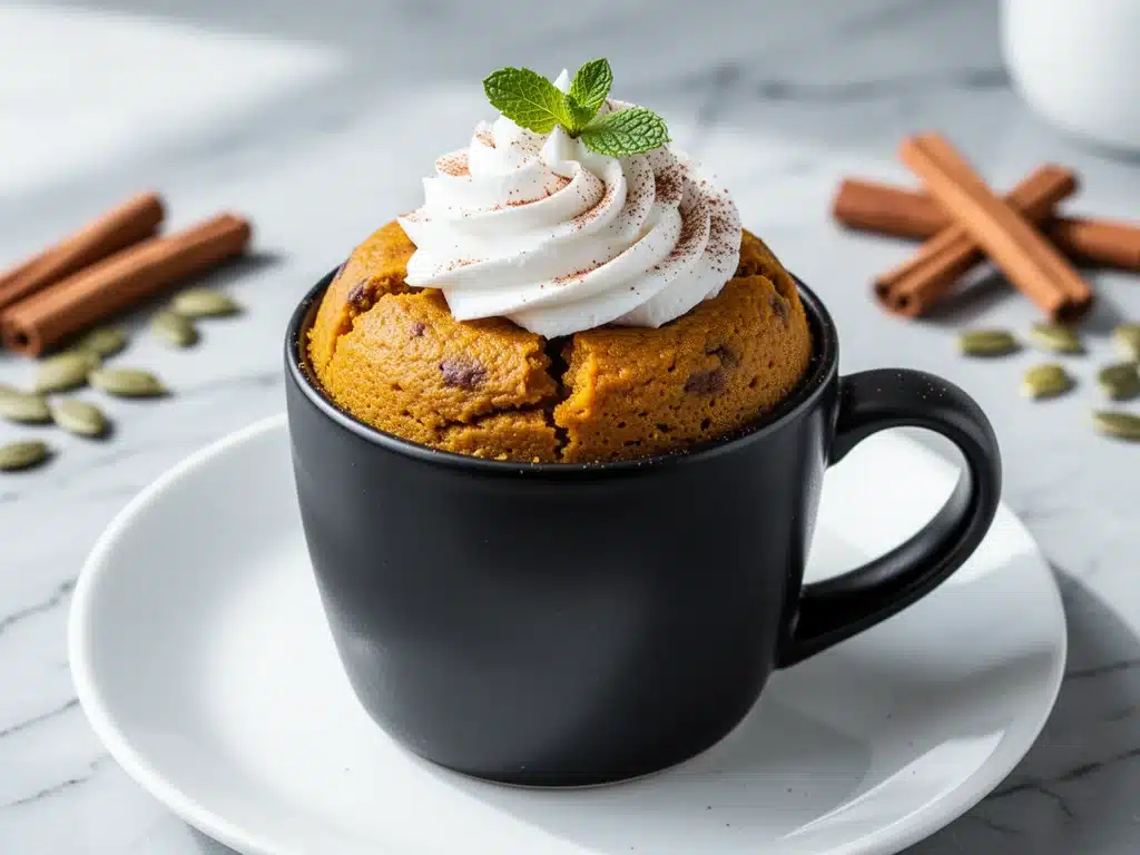 keto pumpkin spice mug cake - featured image