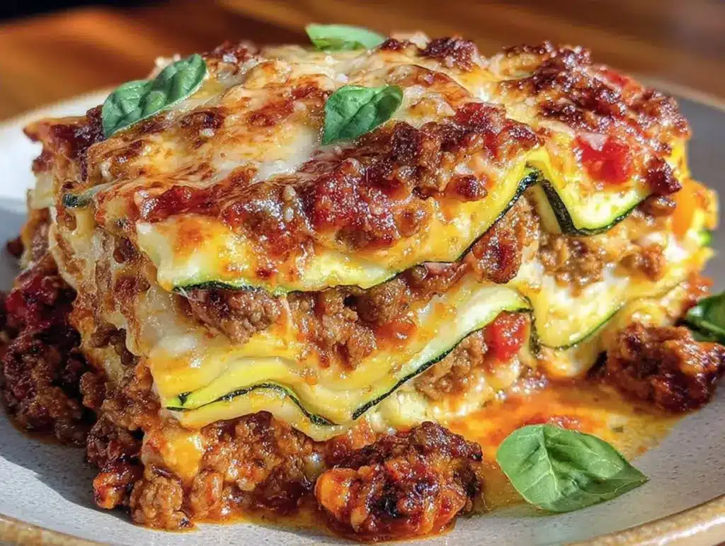 low-carb zucchini lasagna - featured image