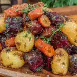 Maple Balsamic Roasted Root Vegetables - featured image