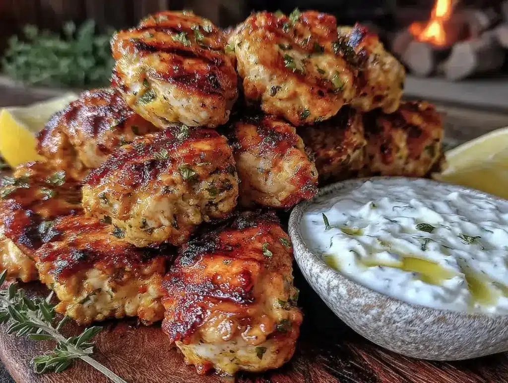 Home 1 Mediterranean Lemon Herb Grilled Chicken Skewers - featured image