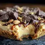 no-bake peanut butter chocolate pie - featured image