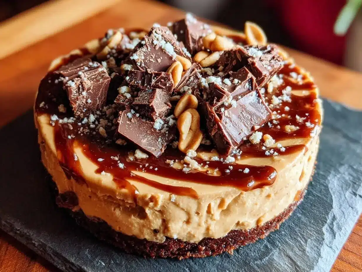 No-Bake Peanut Butter Chocolate Pie: 4 Ingredients 4 no-bake peanut butter chocolate pie preparation steps