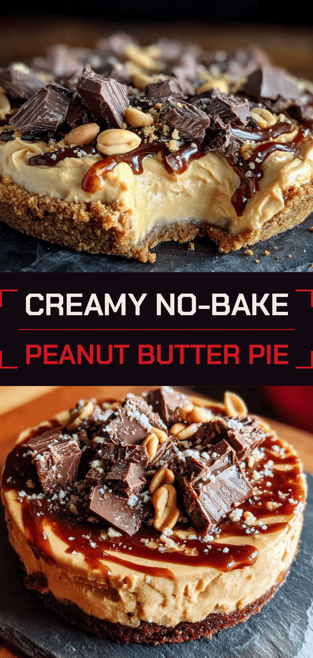 No-Bake Peanut Butter Chocolate Pie: 4 Ingredients 5 no-bake peanut butter chocolate pie recipe