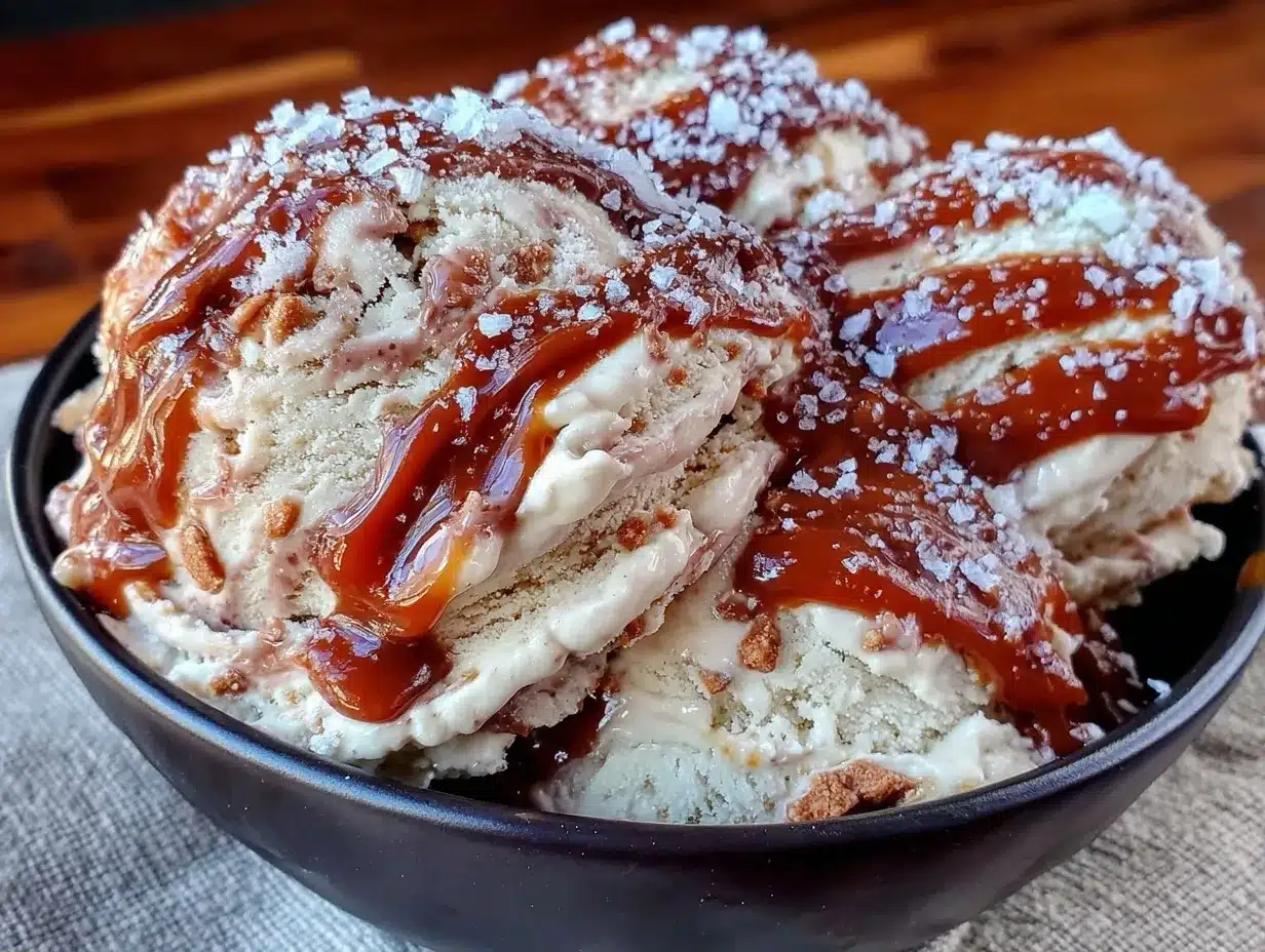 No-Churn Salted Caramel Ice Cream: Kids Love Helping! 4 no-churn salted caramel ice cream preparation steps