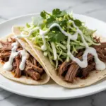 slow cooker beef barbacoa tacos - featured image