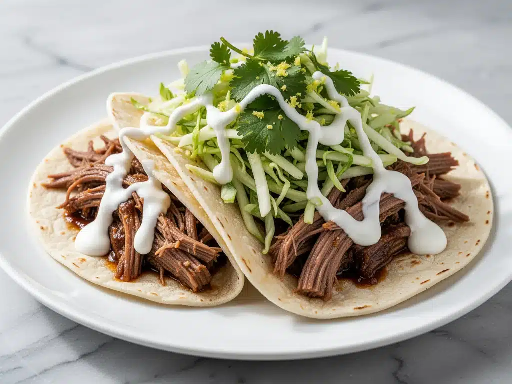 slow cooker beef barbacoa tacos - featured image