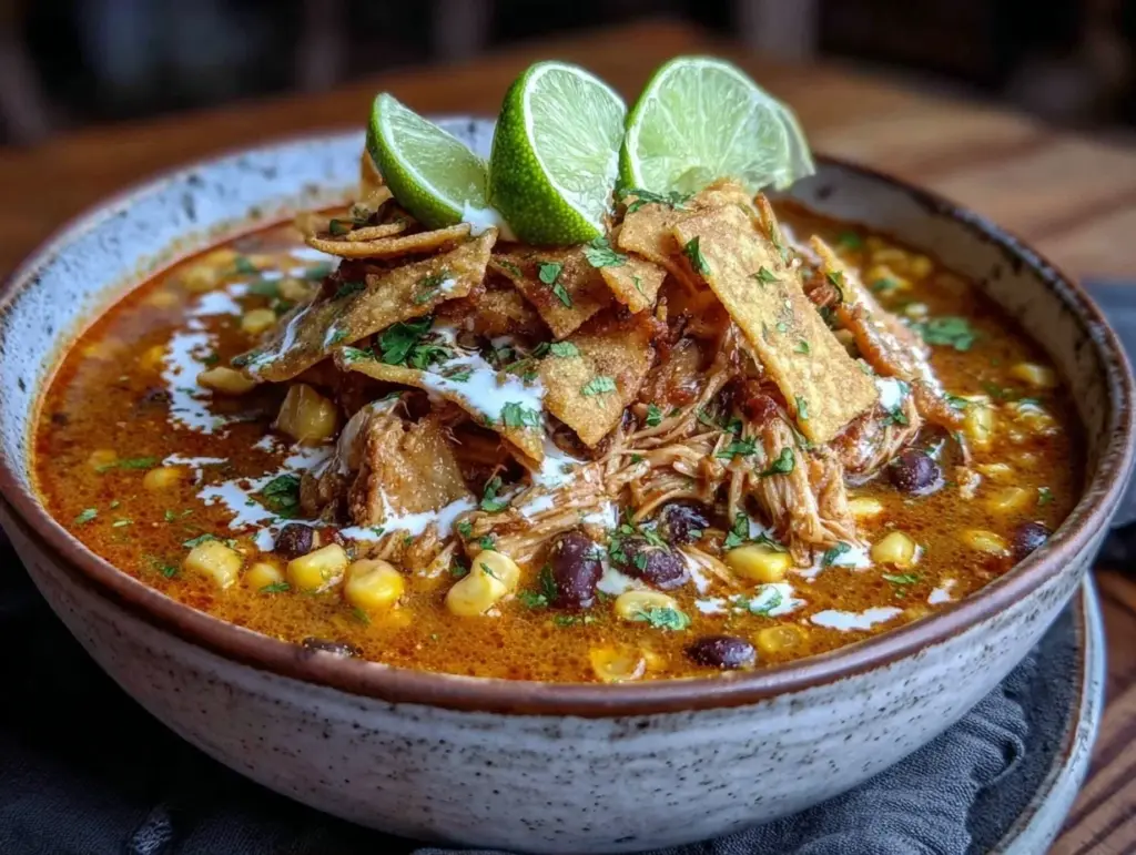 slow cooker chicken tortilla soup - featured image