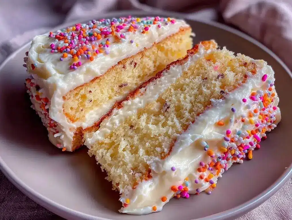 small batch vanilla bean birthday cake - featured image