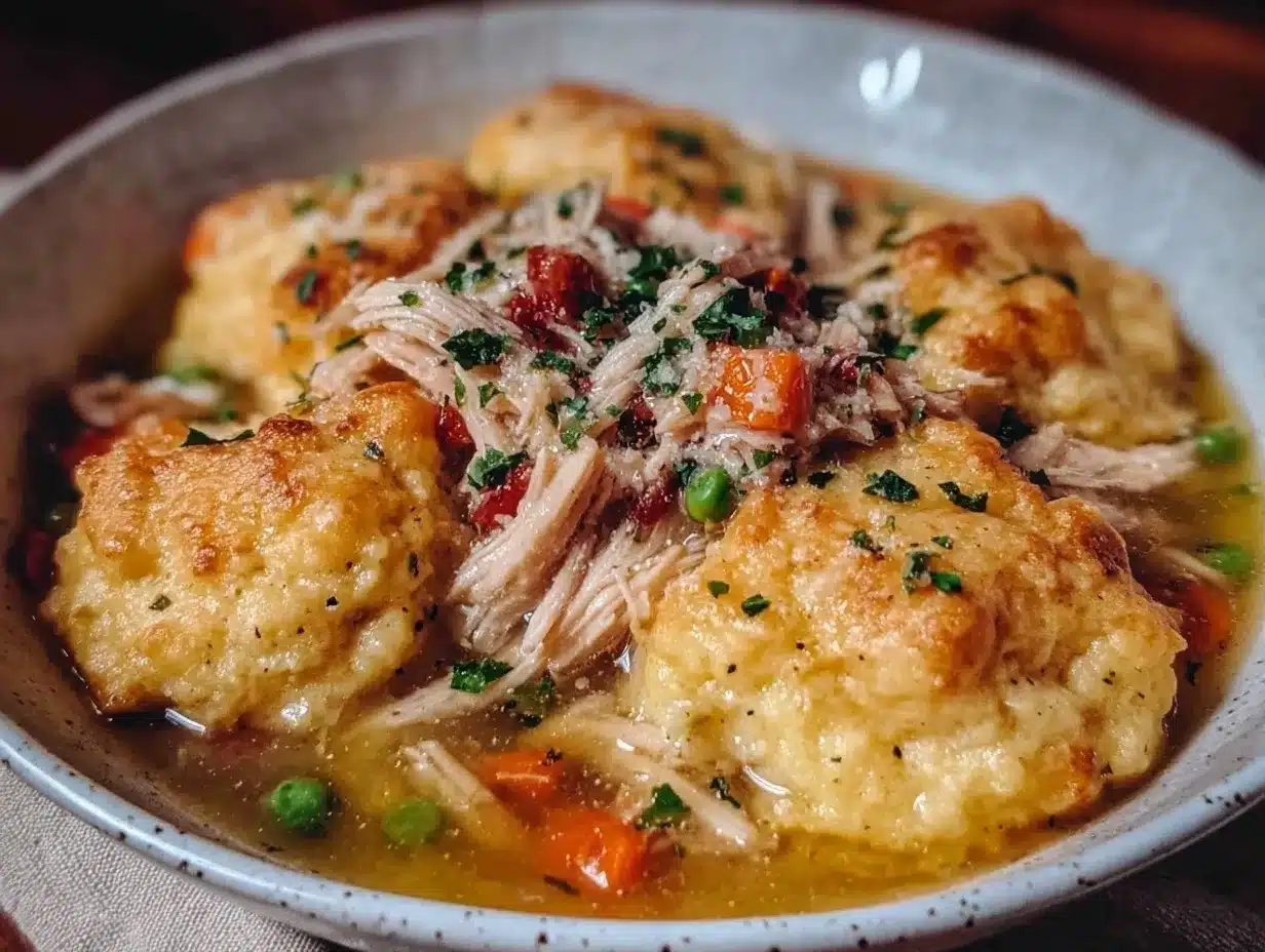 Old-Fashioned Chicken and Dumplings: Smoky Drop Biscuits 4 smoky chicken and dumplings preparation steps
