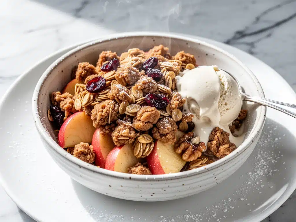 vegan fall apple crisp - featured image