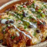 vegetarian black bean enchilada casserole - featured image