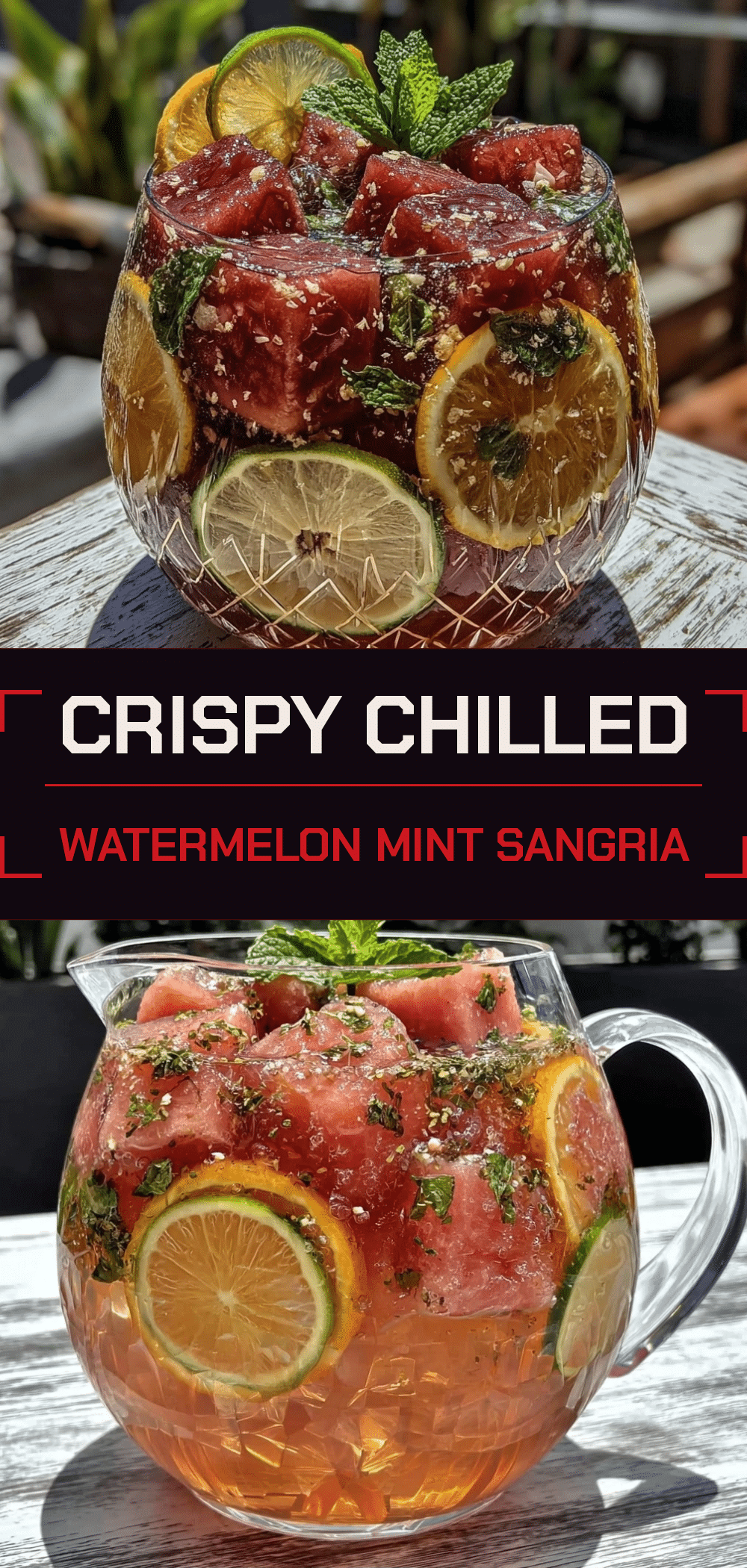Easy Watermelon Mint Sangria: 3 Ingredients 5 Watermelon Mint Sangria recipe