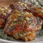 Whole30 Garlic Herb Roasted Chicken Thighs - featured image